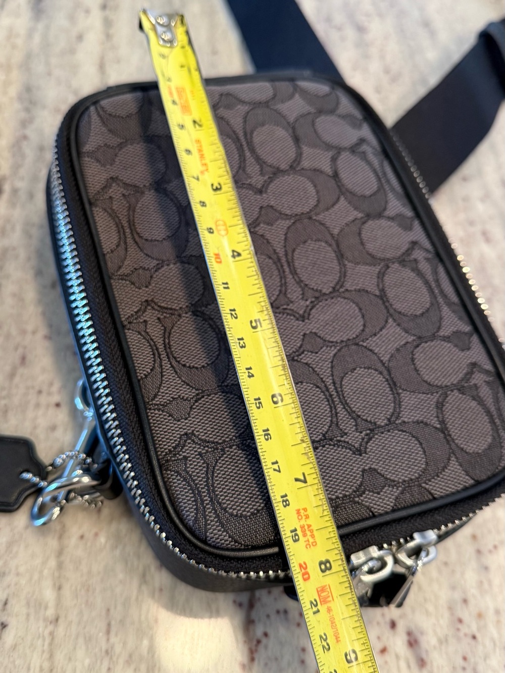 Coach Small Signature Crossbody in Black/Charcoal - Picture 7 of 11